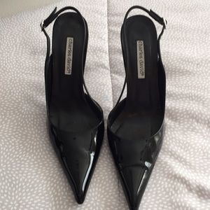 Charles David black patent heels